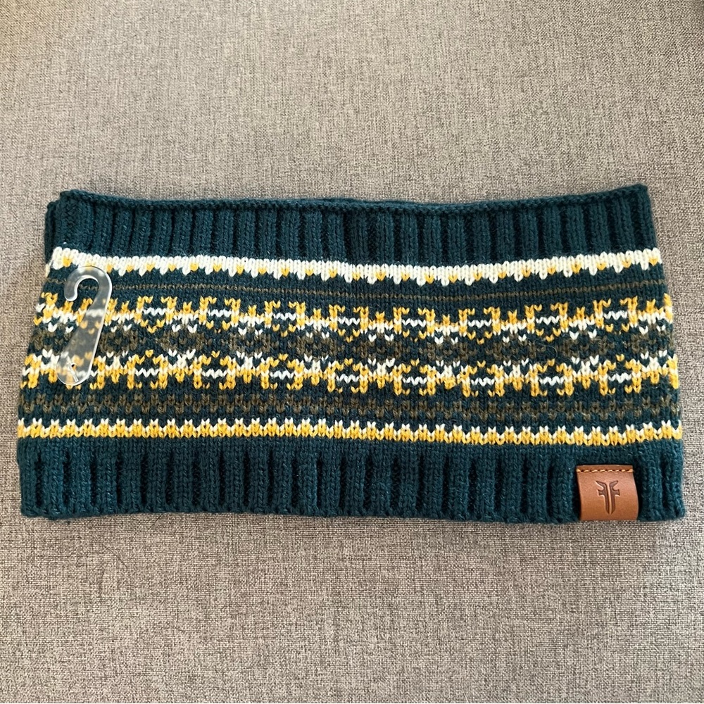 NWT Frye Fall 2023 Ear Warmer Cold Weather Headband Fair Isle Reflecting Pond OS